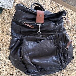 Brigade Free People Dark Brown Leather Backpack